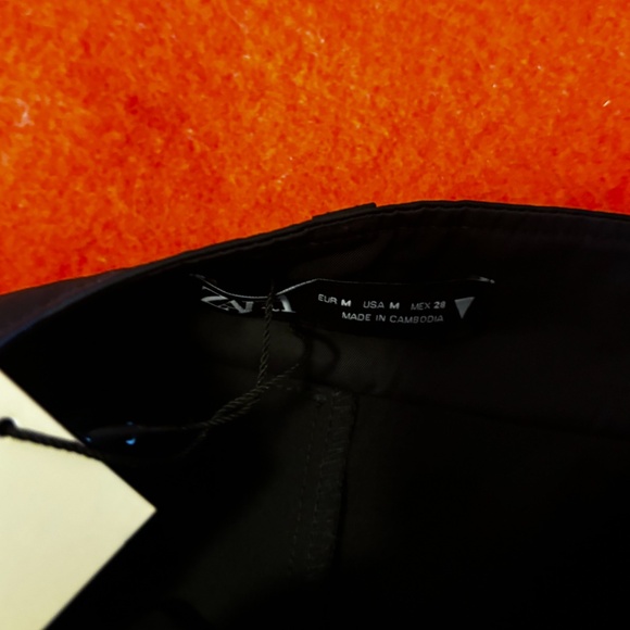 Zara black wide leg high waist skort skirt pant NWT - Picture 9 of 11